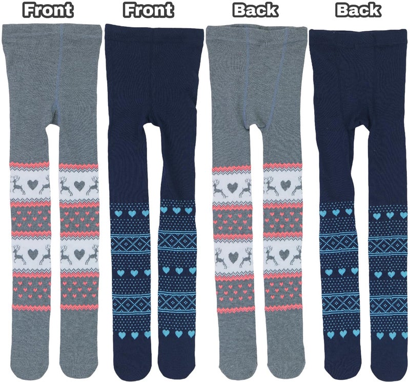 ToBeInStyle Girlâ€™s Pack of 6 Opaque Knit Density Pull-On Warm Winter Tights - Multicolor - M - Image 4